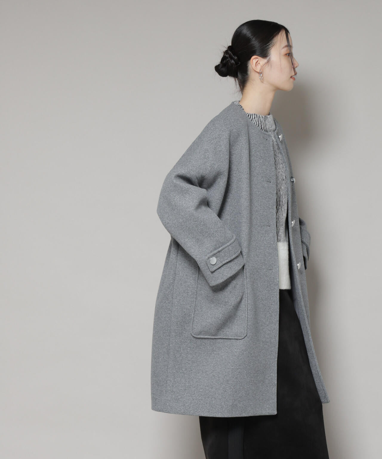 ノーカラーコクーンミドルコート | NANO universe（ナノ・ユニバース