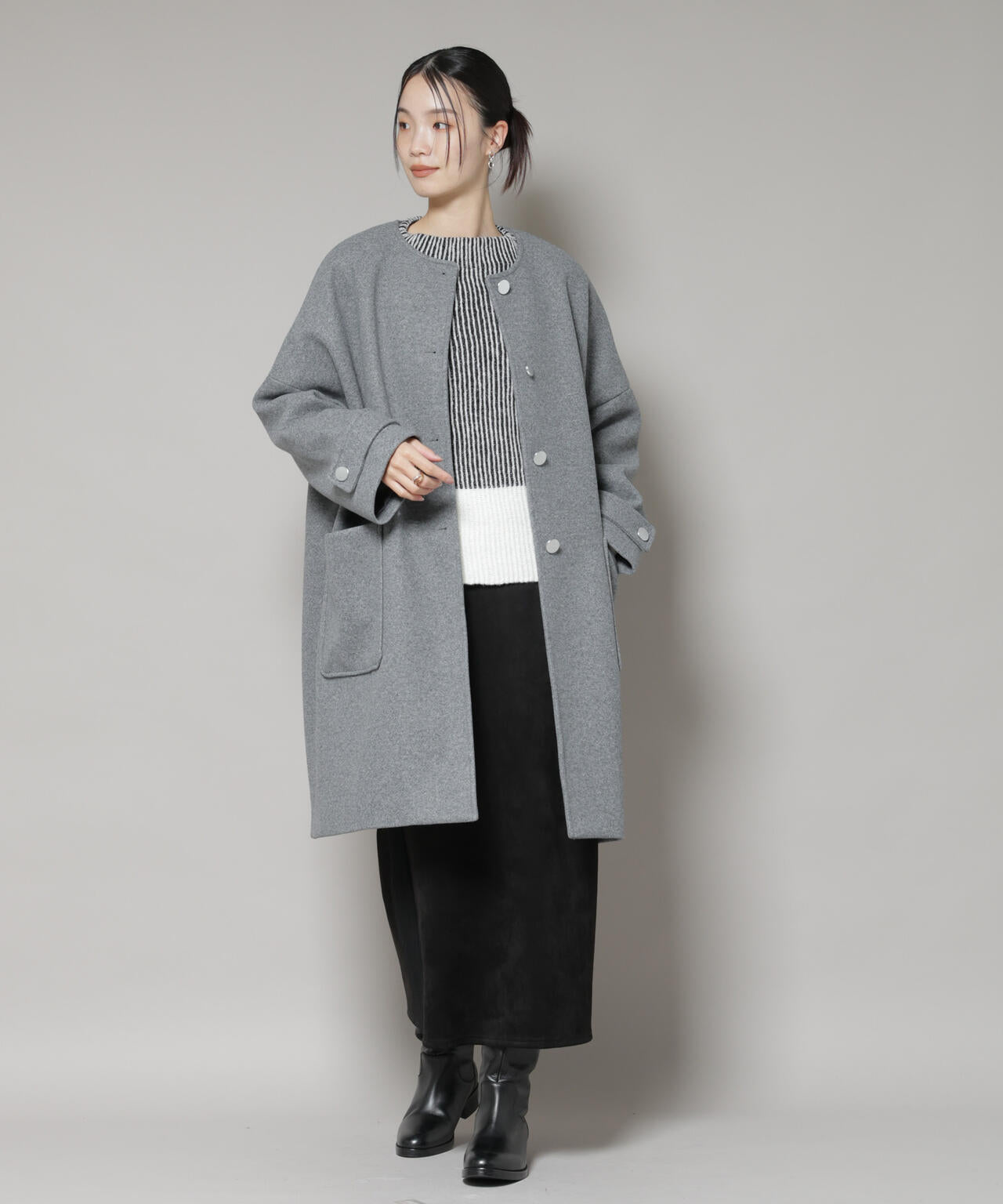 ノーカラーコクーンミドルコート | NANO universe（ナノ・ユニバース