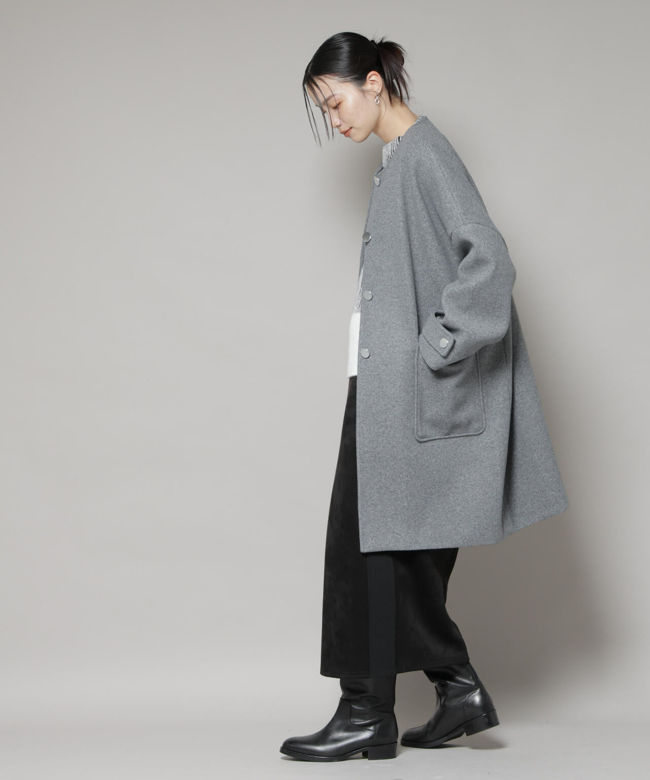 ノーカラーコクーンミドルコート | NANO universe（ナノ・ユニバース