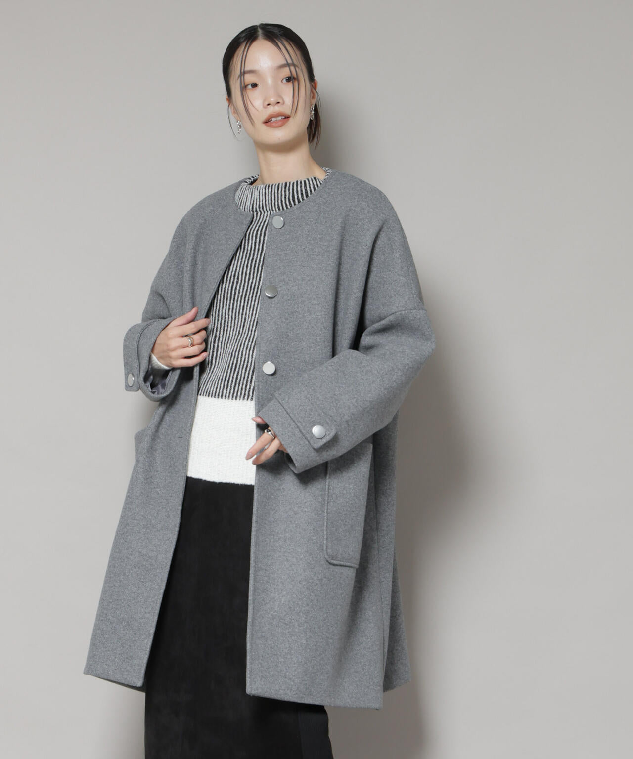 ノーカラーコクーンミドルコート | NANO universe（ナノ・ユニバース