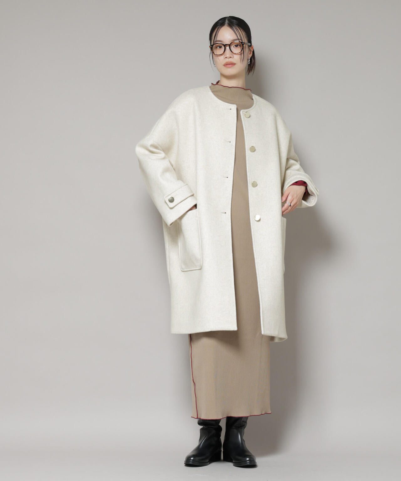 ノーカラーコクーンミドルコート | NANO universe（ナノ・ユニバース