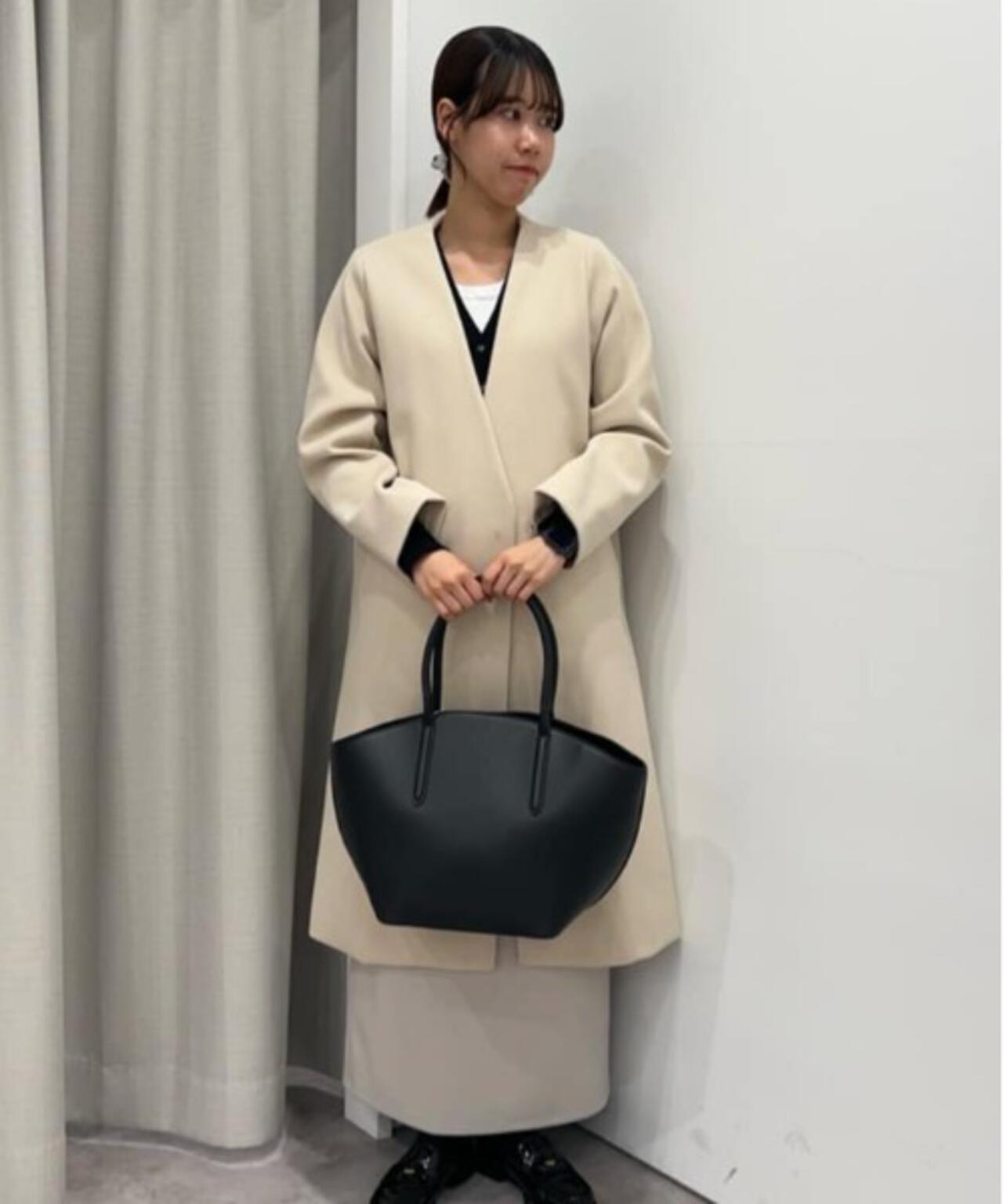 Vネックノーカラーコート | NANO universe（ナノ・ユニバース