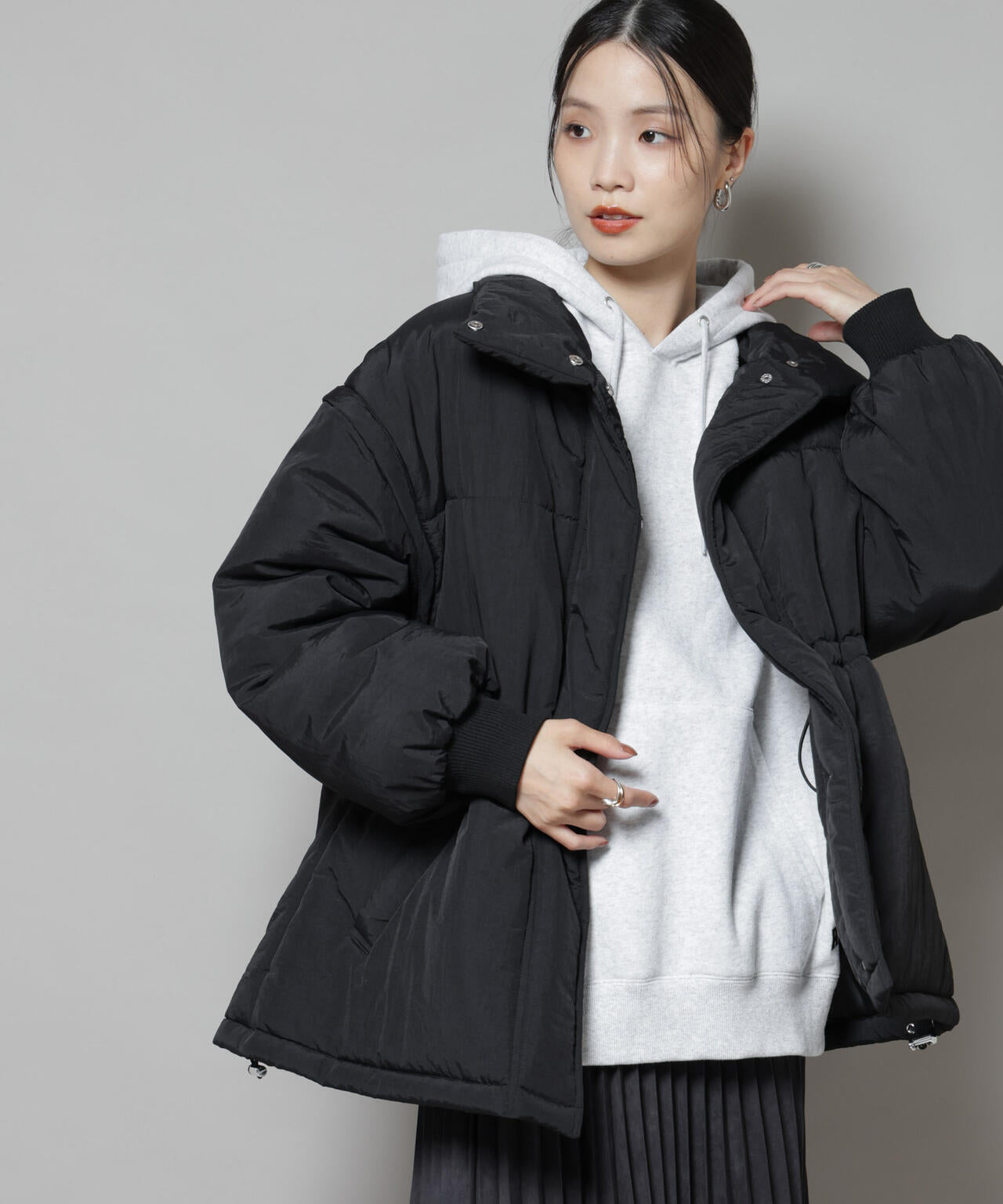 撥水加工・機能中綿 2wayベスト＆スタンドジップブルゾン | NANO