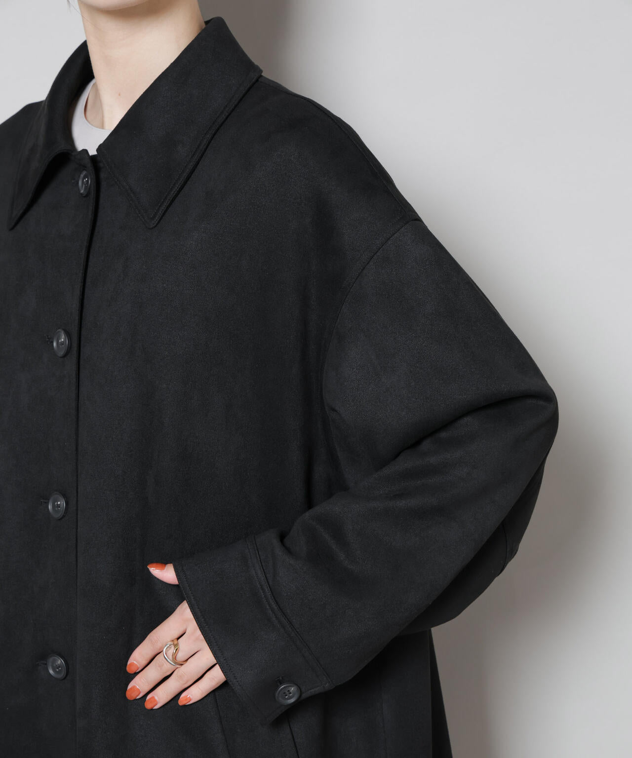 フェイクスエードAラインミドルコート | NANO universe（ナノ