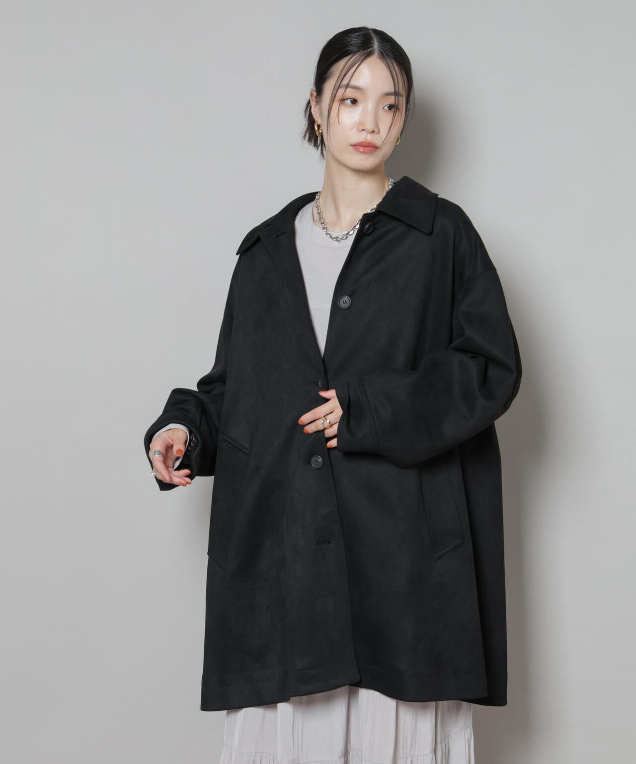 フェイクスエードAラインミドルコート | NANO universe（ナノ