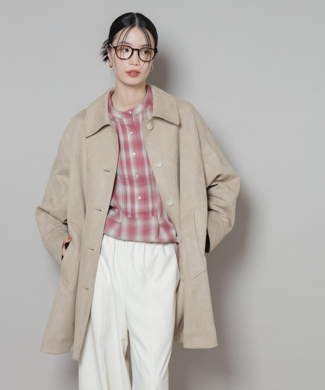 フェイクスエードAラインミドルコート | NANO universe（ナノ