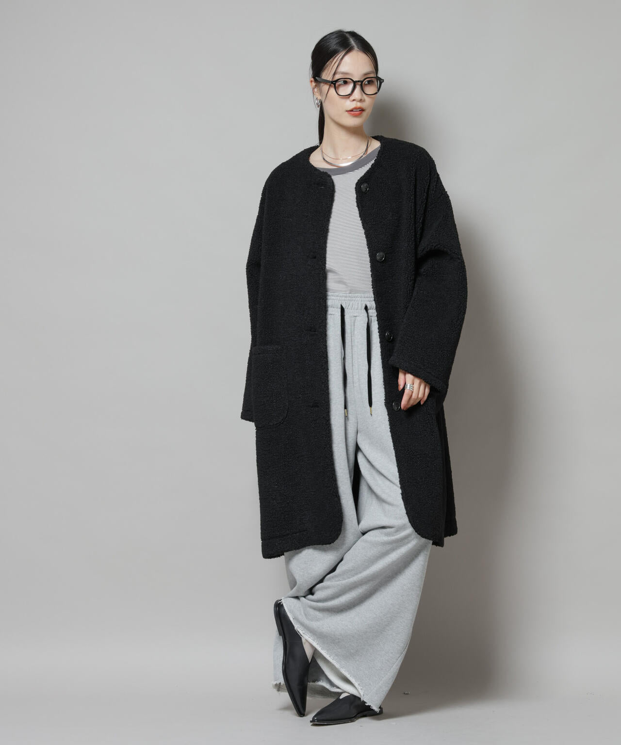 ユノ ソフトボアノーカラーコート | NANO universe（ナノ・ユニバース