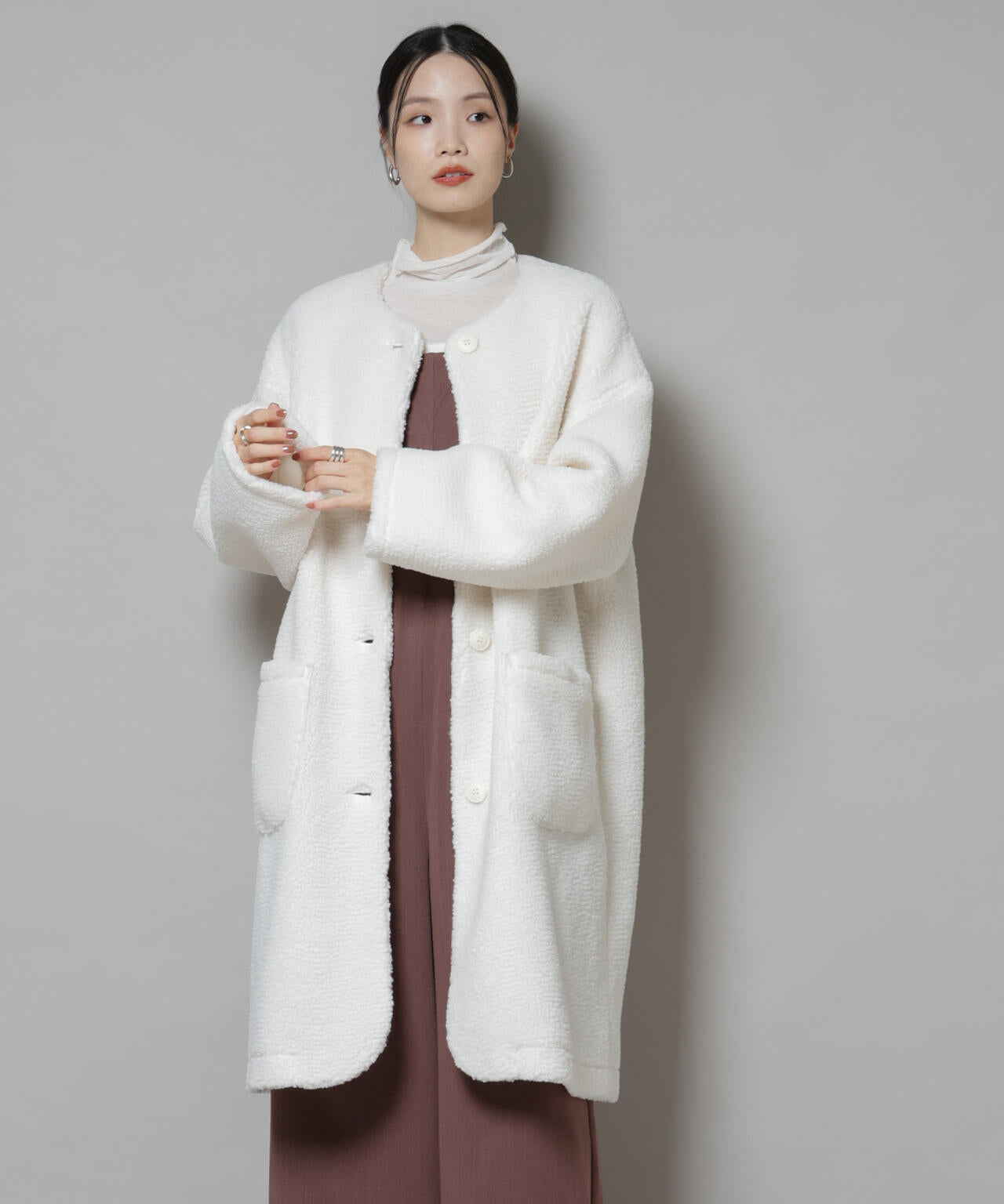 ソフトボアノーカラーコート | NANO universe（ナノ・ユニバース