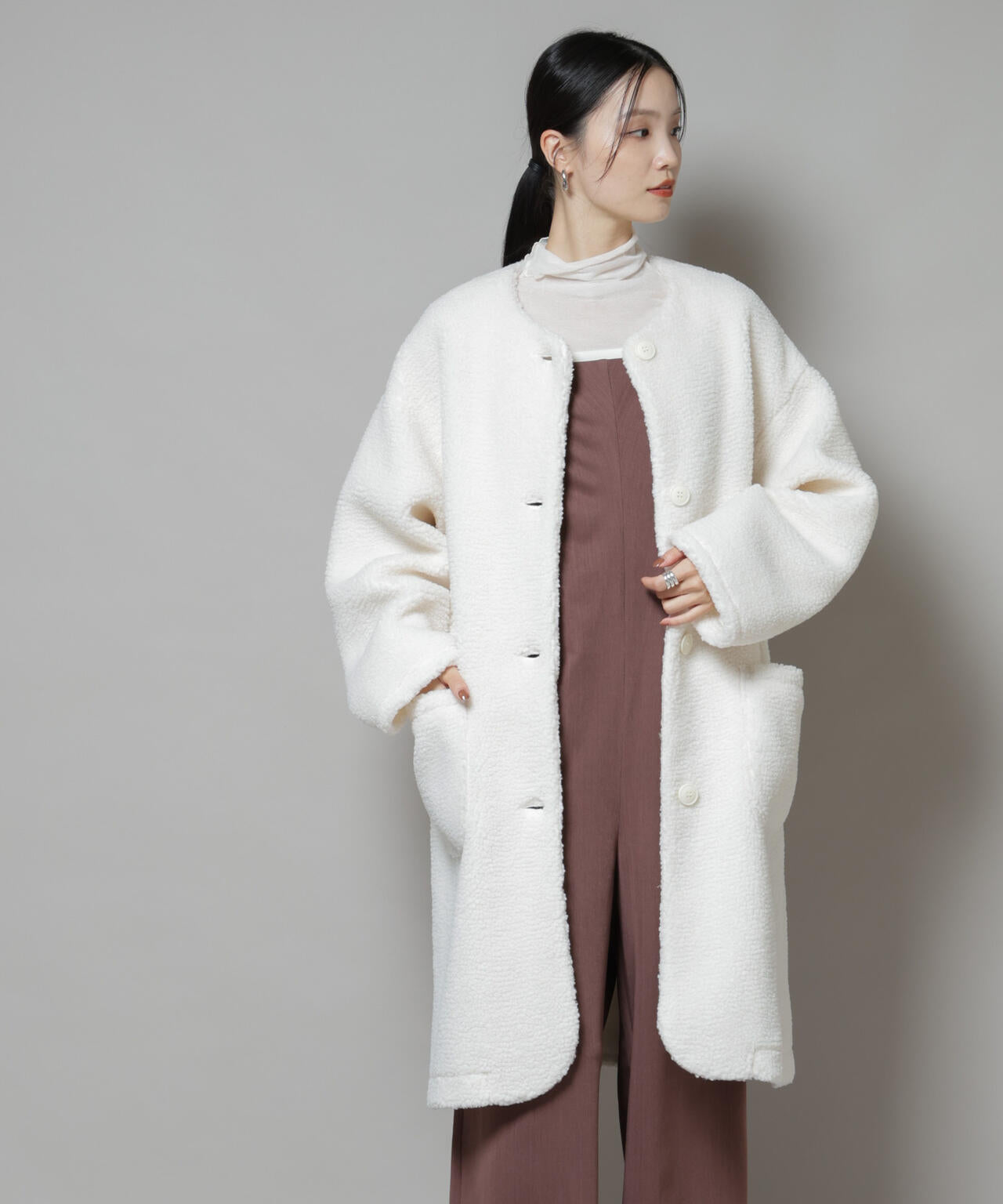 ソフトボアノーカラーコート | NANO universe（ナノ・ユニバース