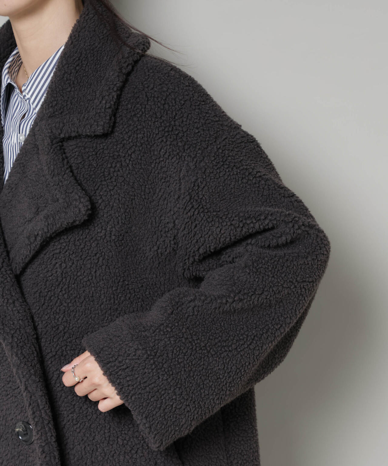 ボアワイドダブルボタンコート | NANO universe（ナノ・ユニバース