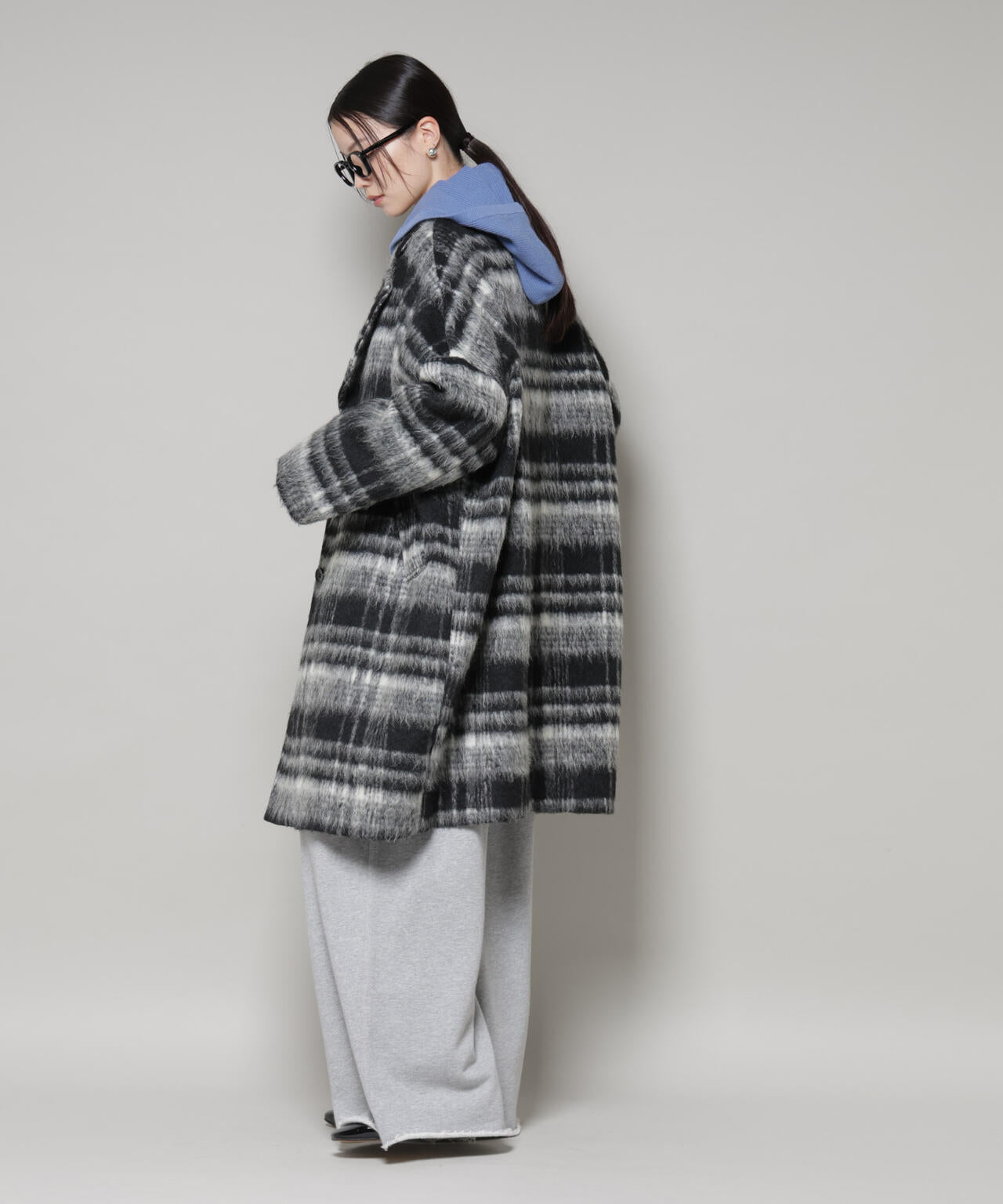 シャギーチェックコート | NANO universe（ナノ・ユニバース