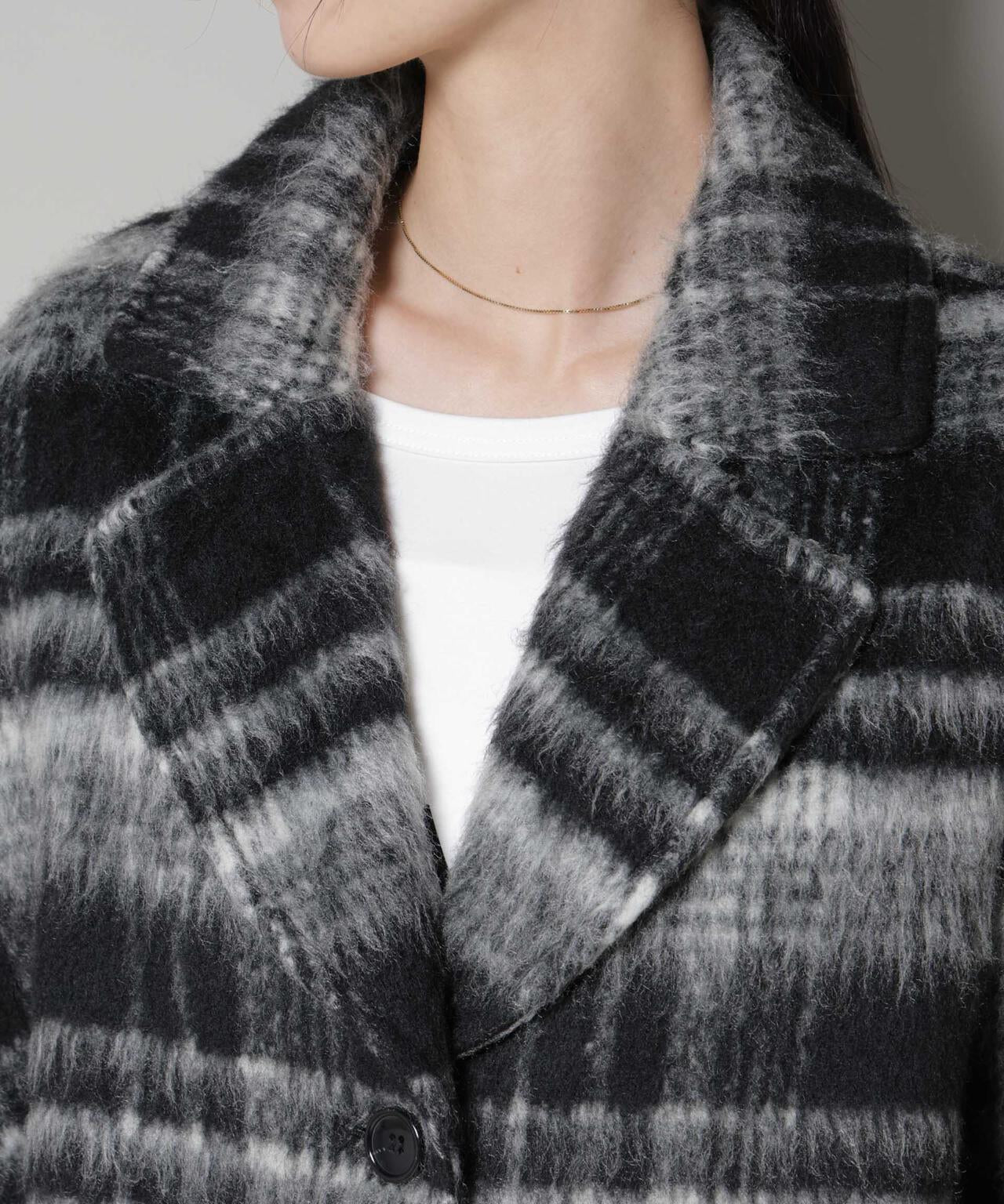シャギーチェックコート | NANO universe（ナノ・ユニバース