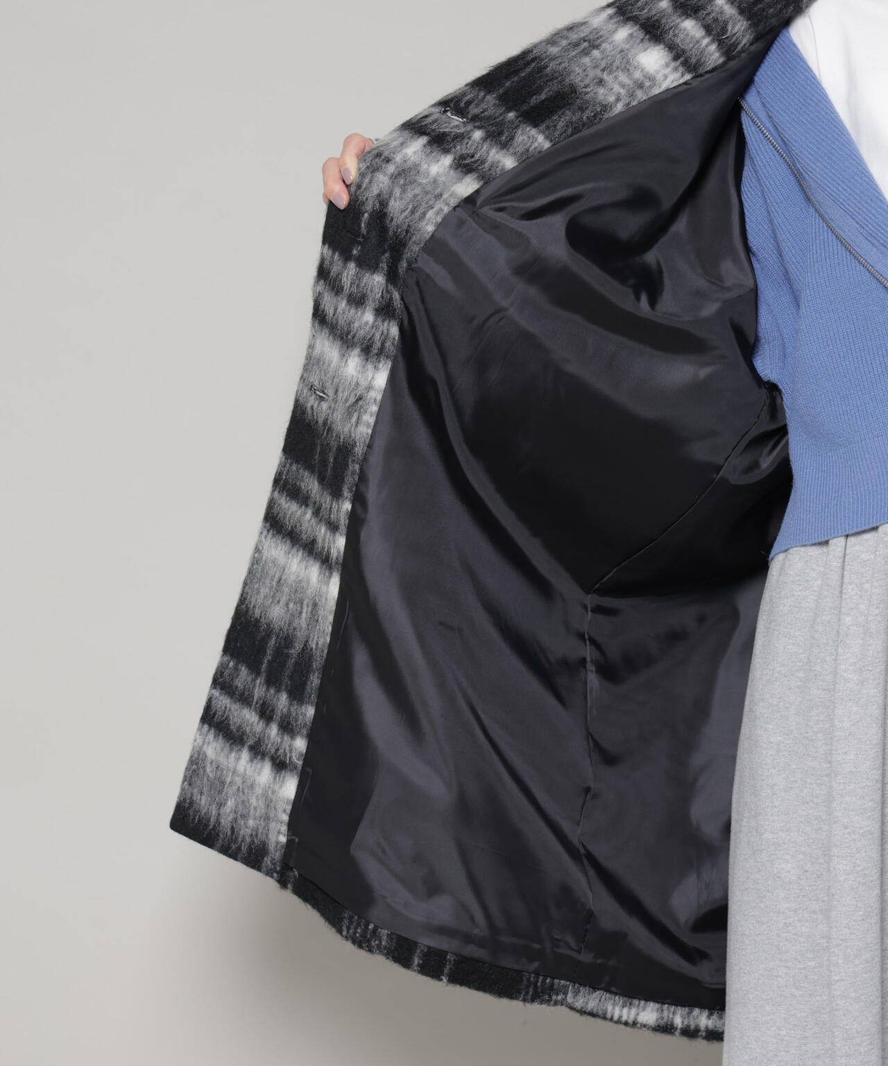 シャギーチェックコート | NANO universe（ナノ・ユニバース