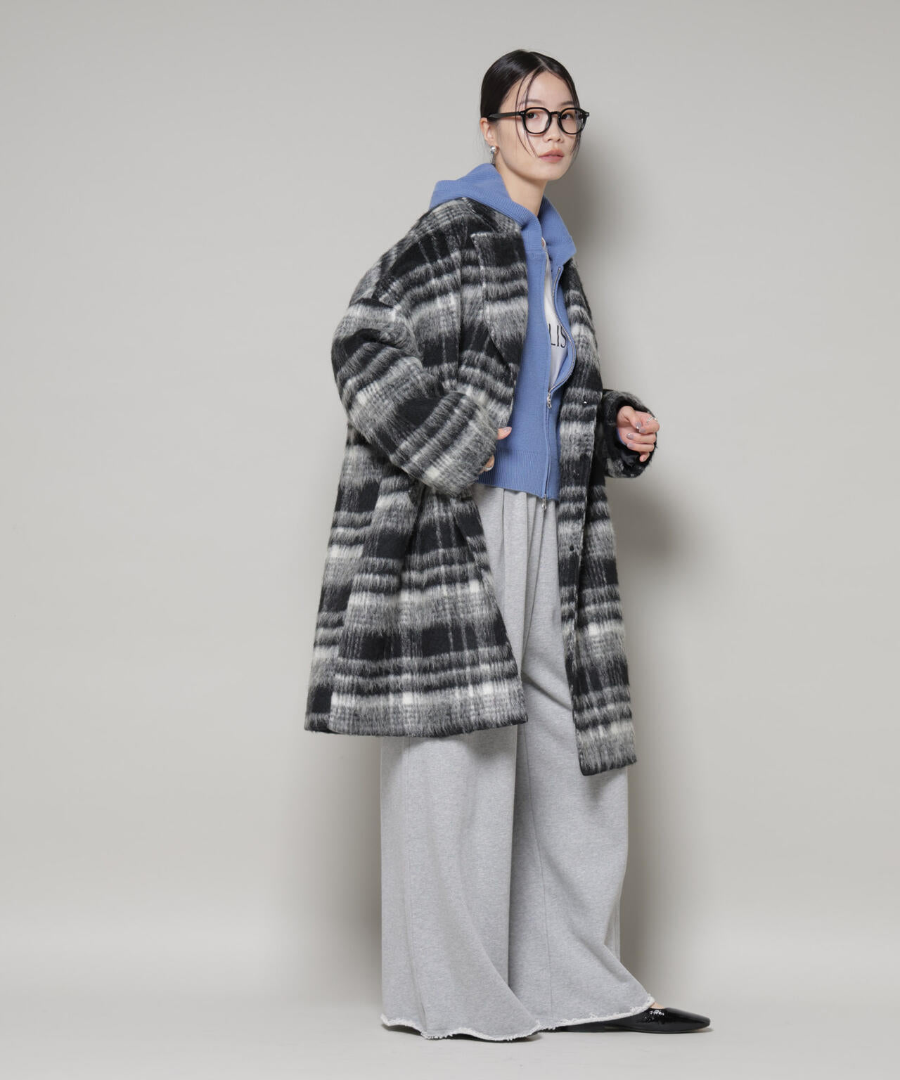 シャギーチェックコート | NANO universe（ナノ・ユニバース