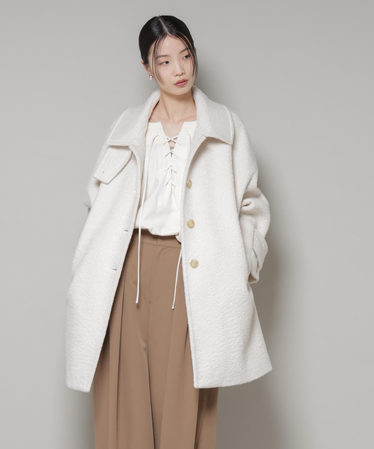 ブークレスタンドカラーミドルコート | NANO universe（ナノ