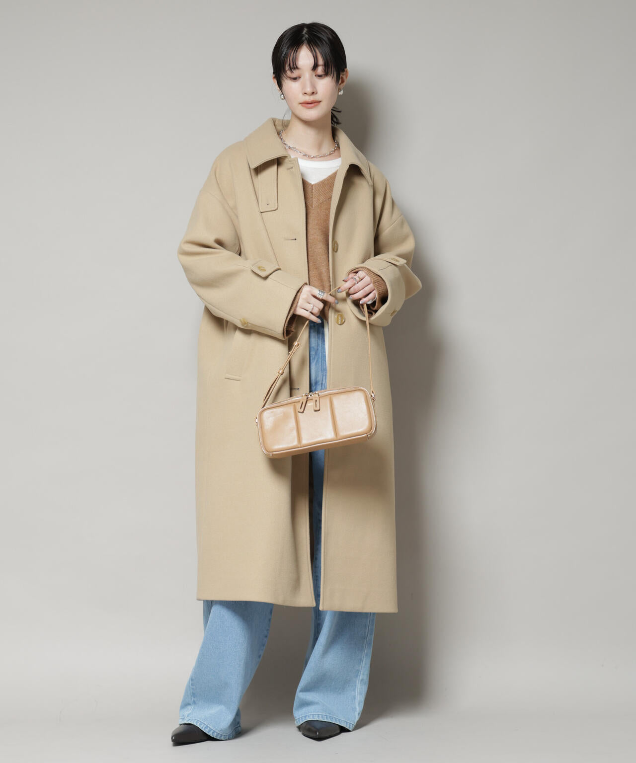 メルトンジャージーステンカラーコート | NANO universe（ナノ