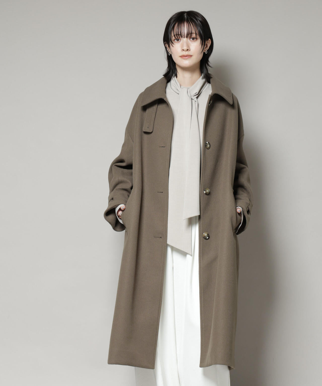 メルトンジャージーステンカラーコート | NANO universe（ナノ