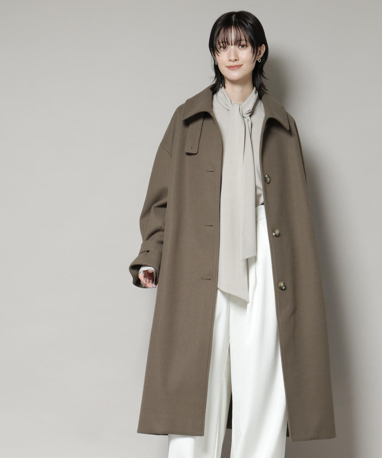 イレニサ　メルトンコート メルトンジャージーステンカラーコート | NANO universe（ナノ