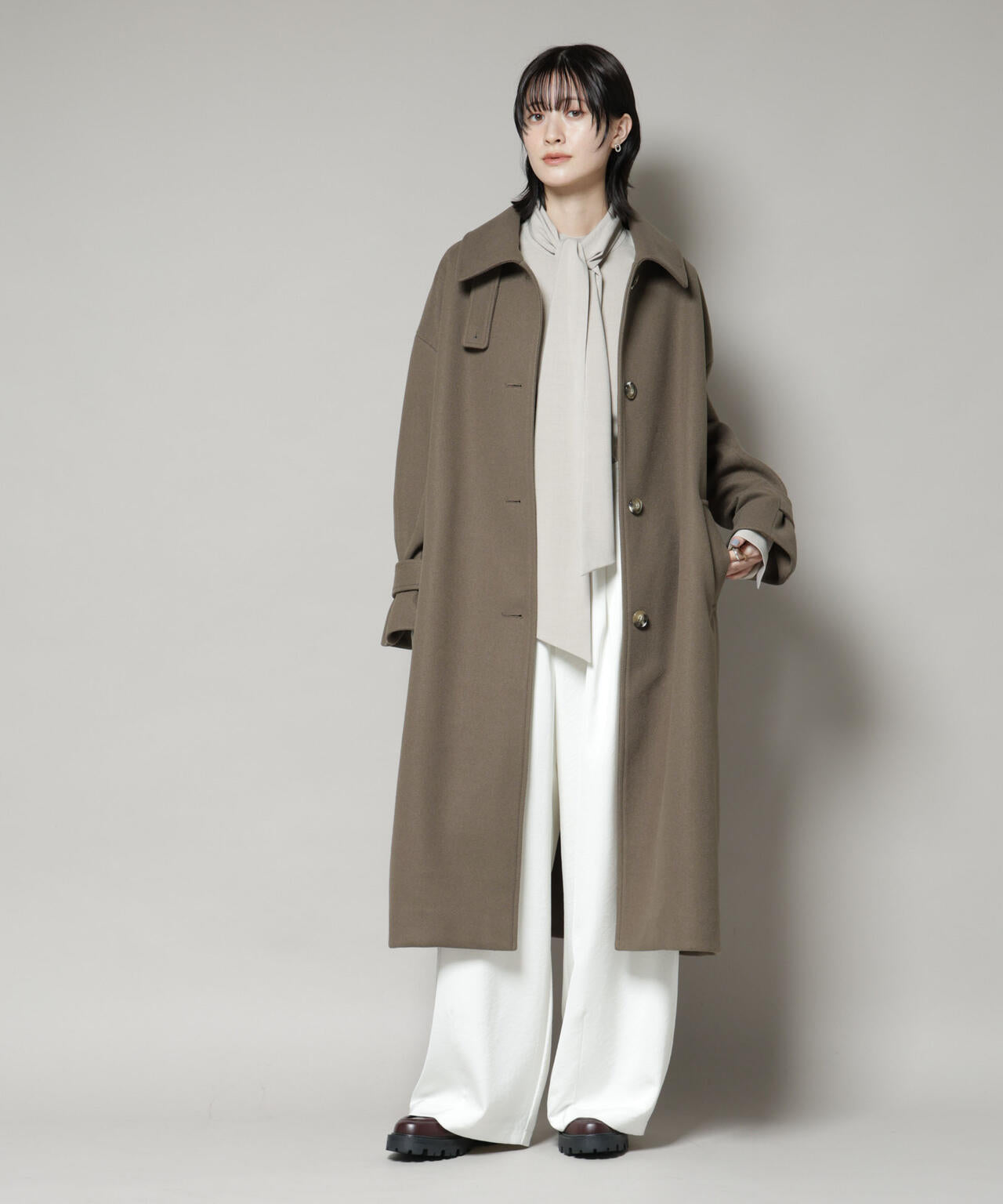 美品！ナノユニバース　メルトンコート メルトンジャージーステンカラーコート | NANO universe（ナノ