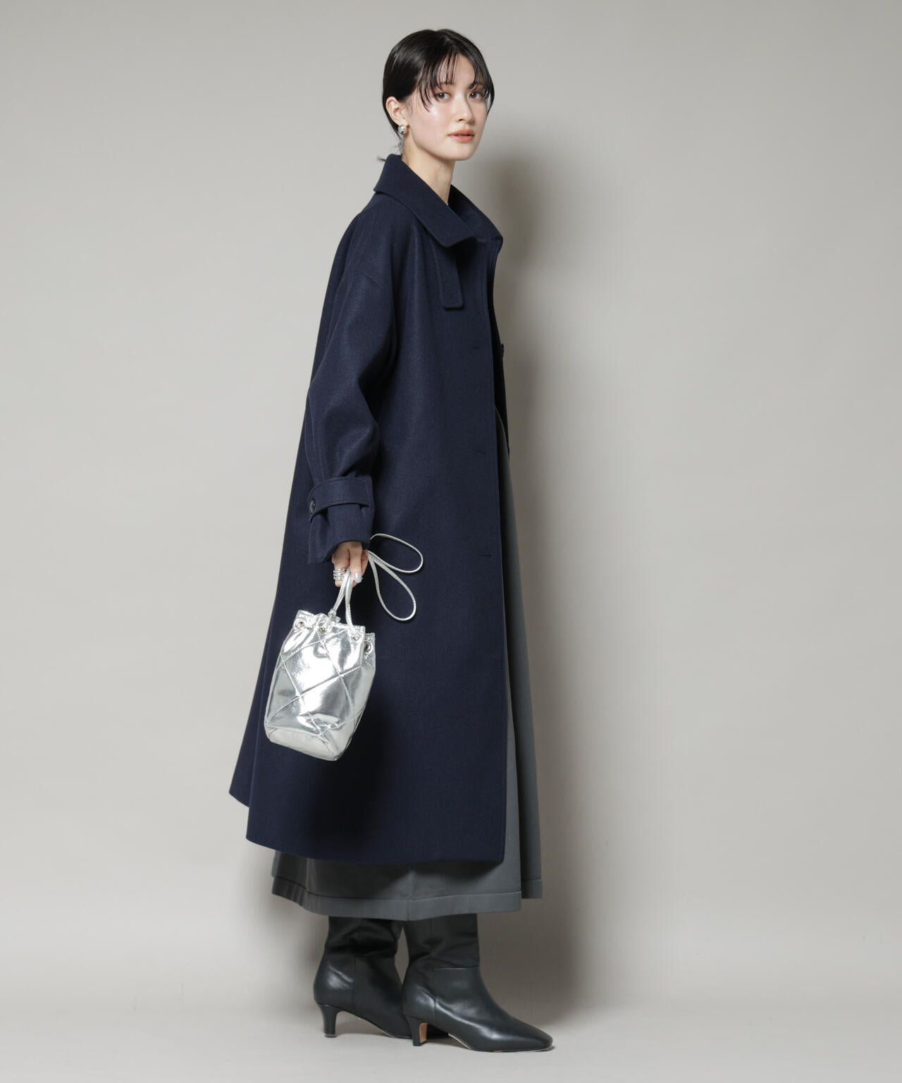 メルトンジャージーステンカラーコート | NANO universe（ナノ