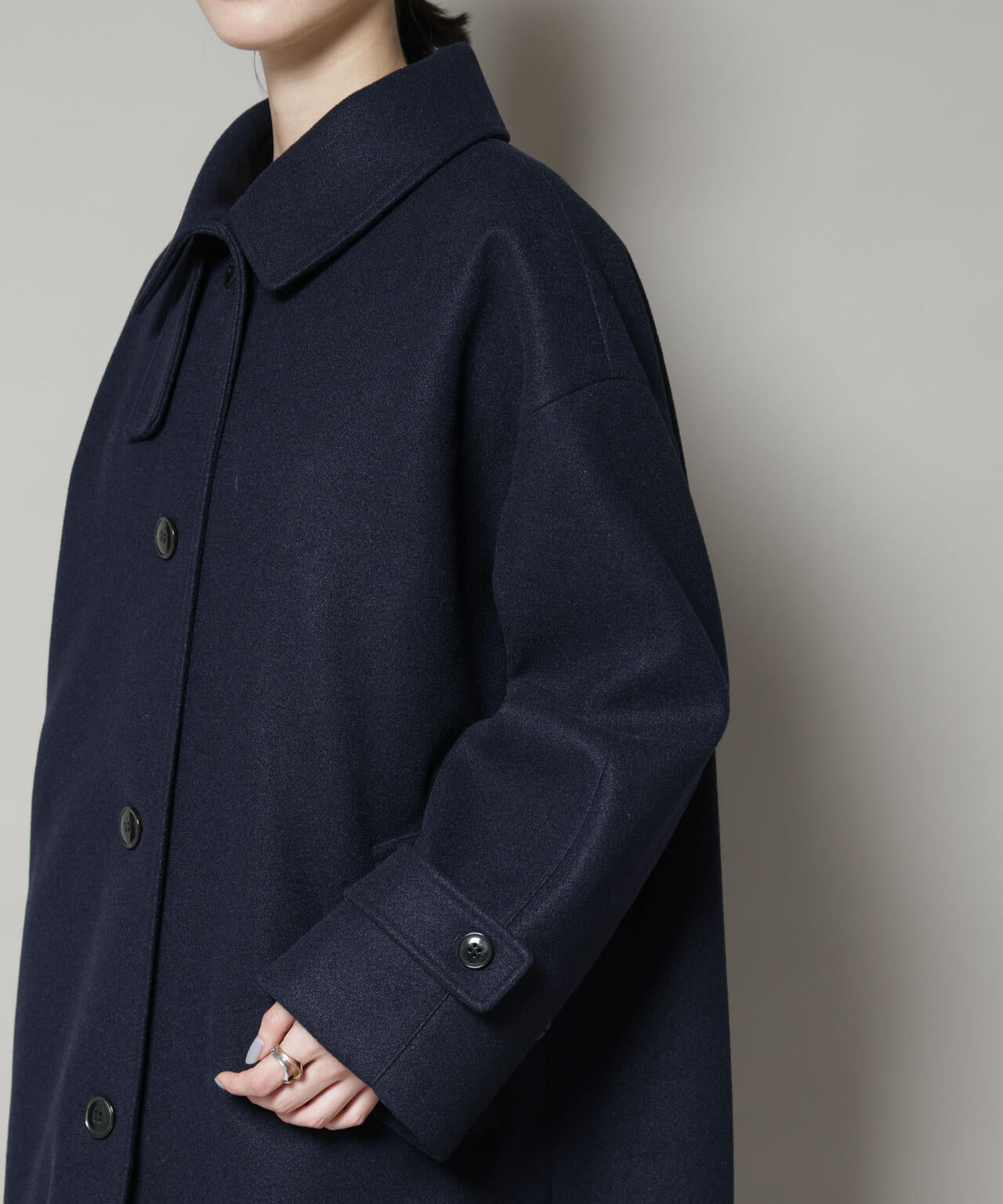 メルトンジャージーステンカラーコート | NANO universe（ナノ