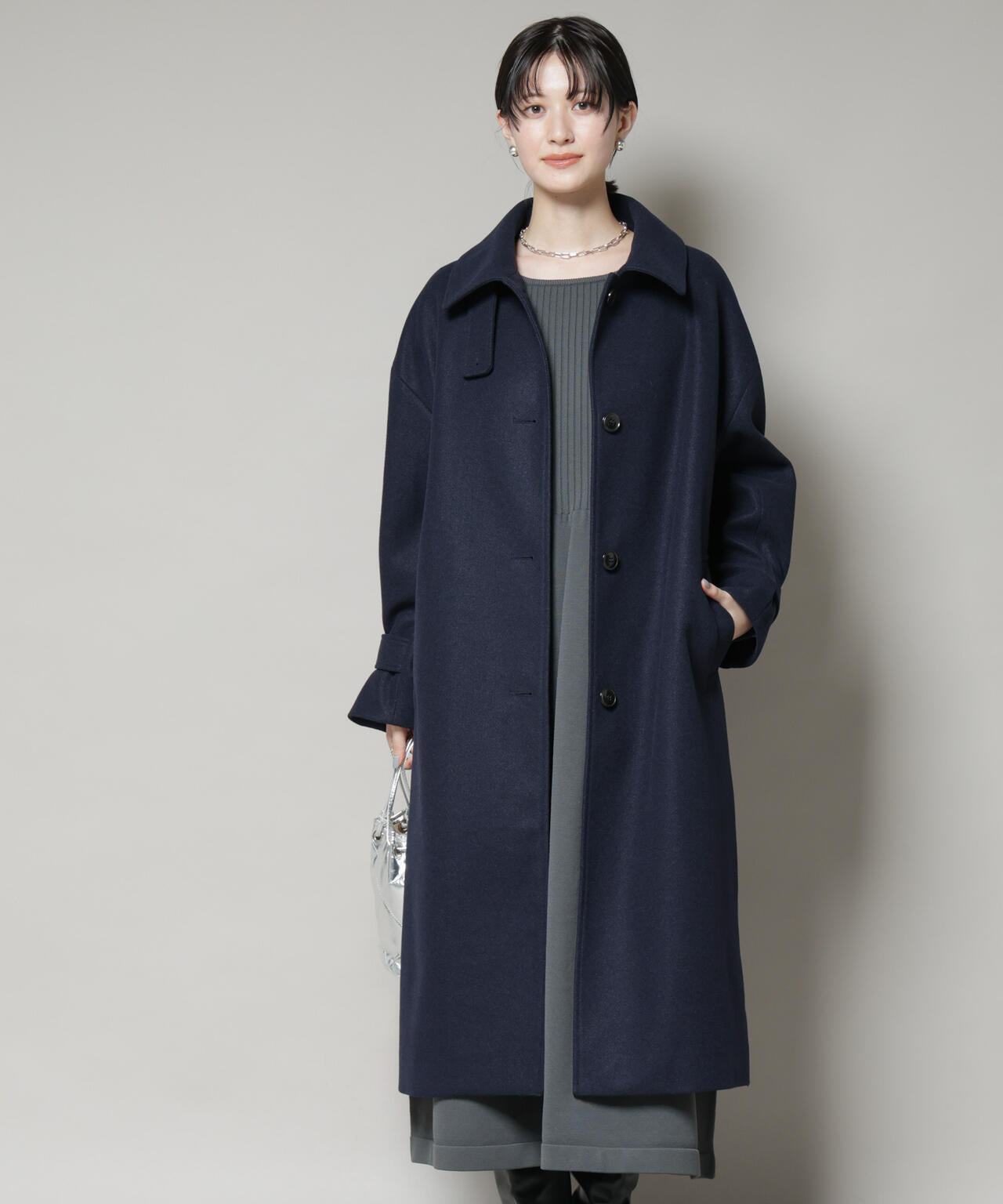 メルトンジャージーステンカラーコート | NANO universe（ナノ