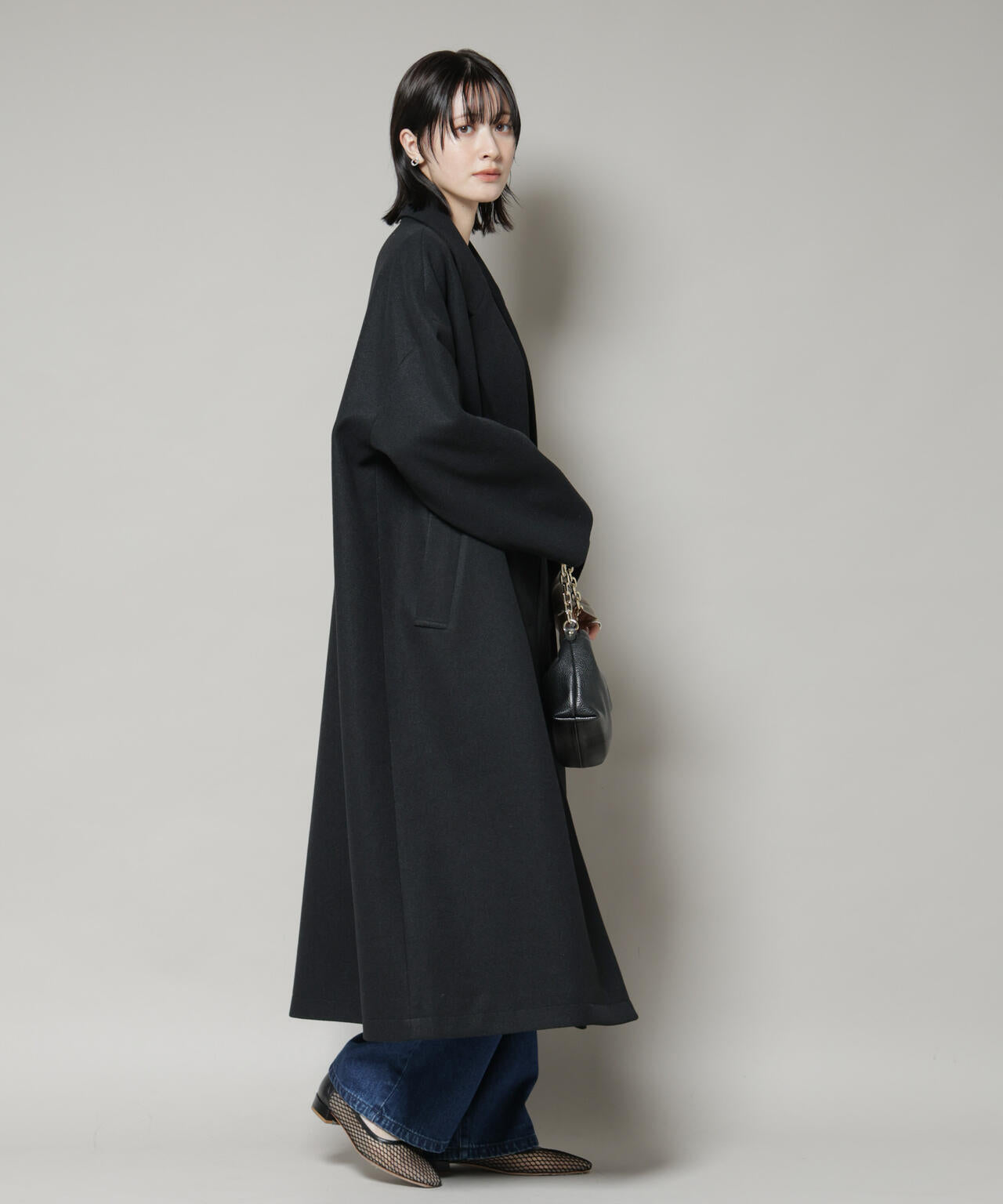 メルトンジャージーチェスターロングコート