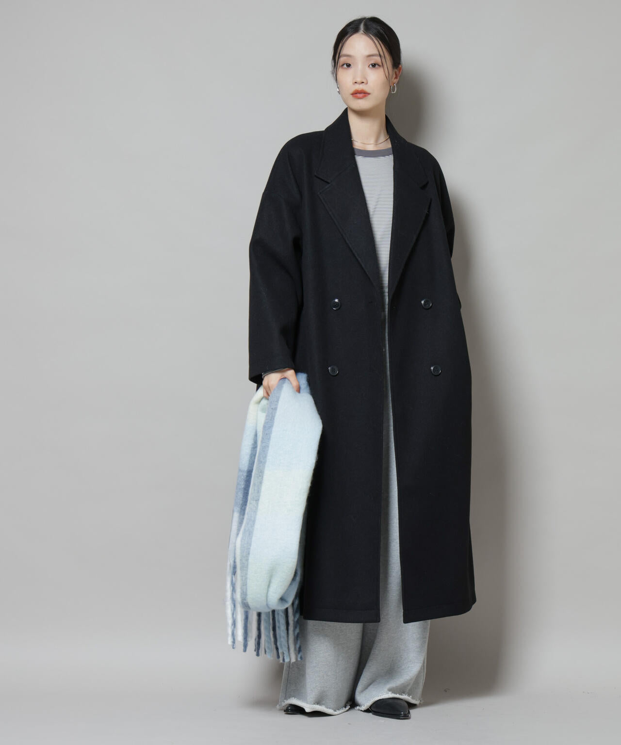 メルトンジャージーチェスターロングコート