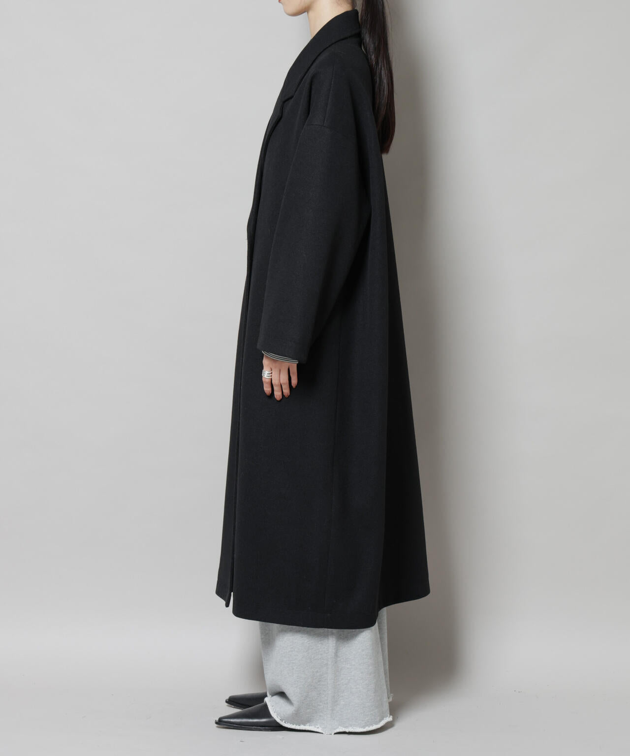 メルトンジャージーチェスターロングコート