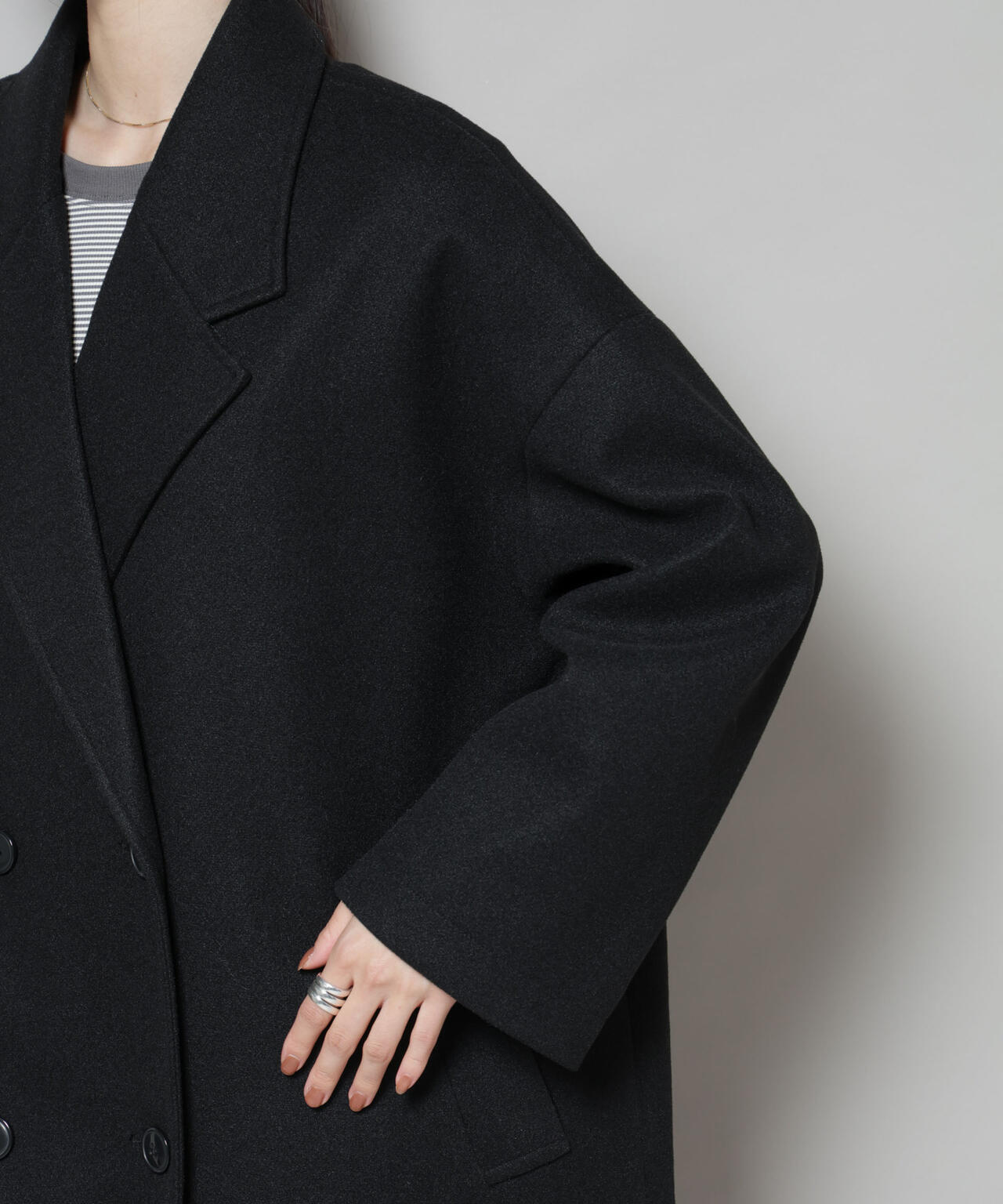 メルトンジャージーチェスターロングコート