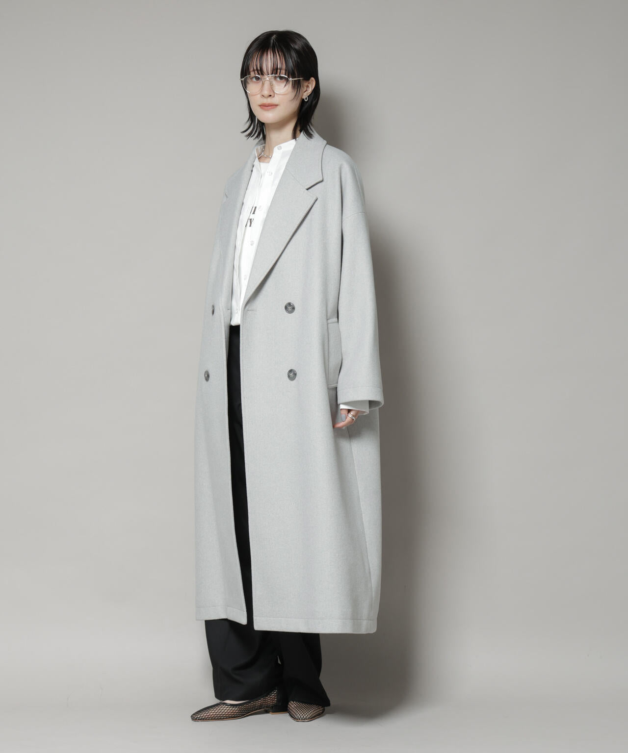 メルトンジャージーチェスターロングコート