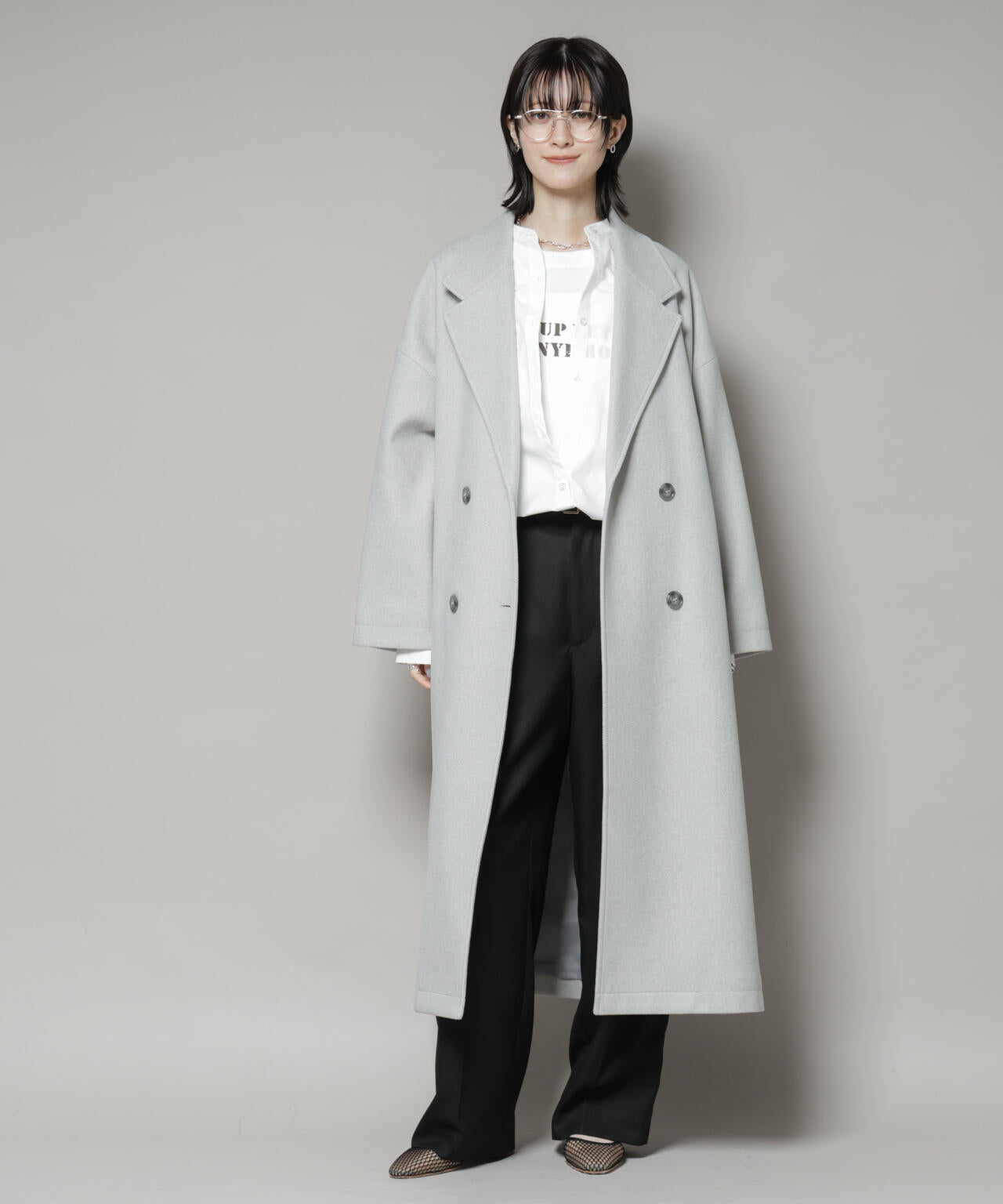 メルトンジャージーチェスターロングコート