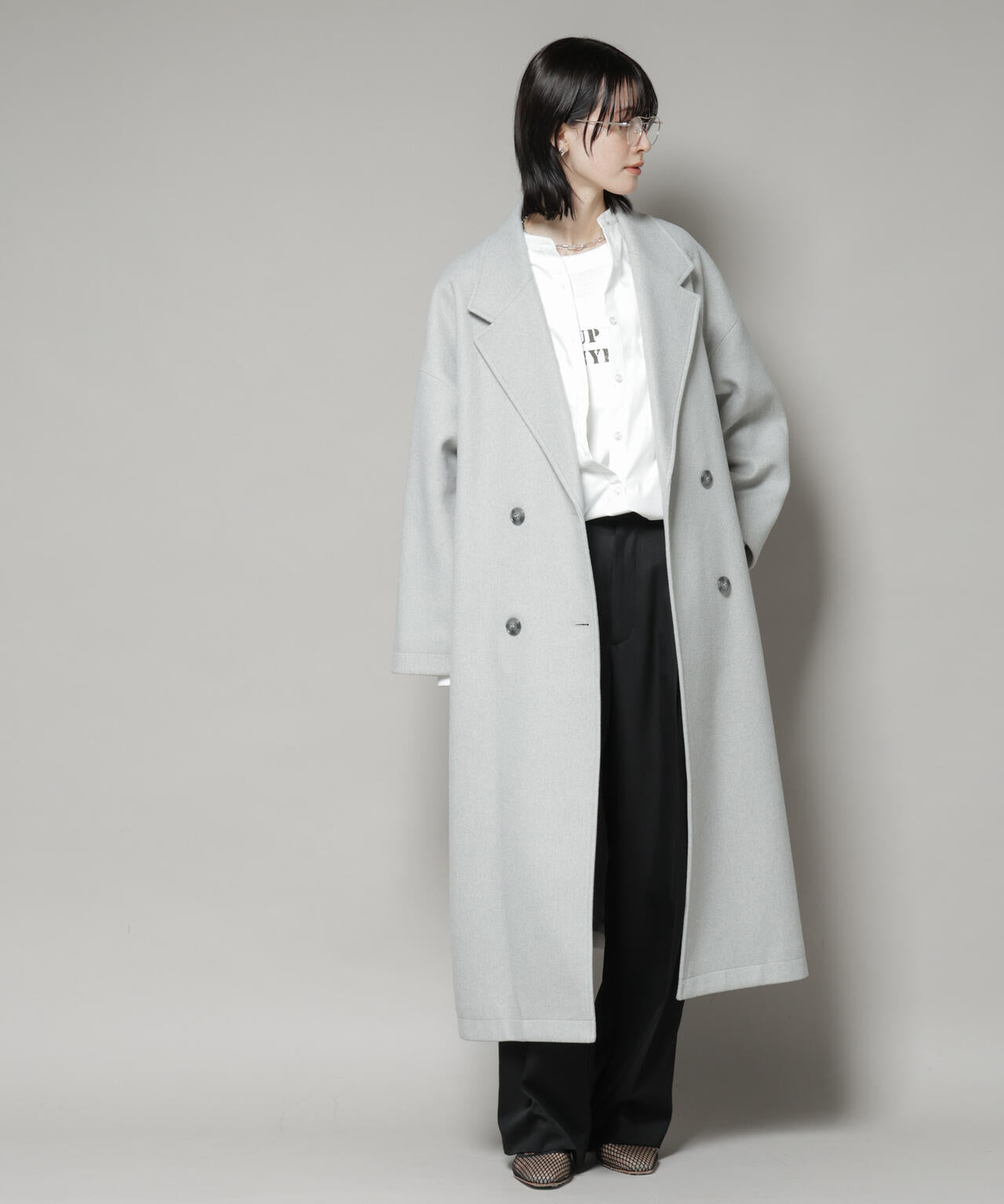 メルトンジャージーチェスターロングコート