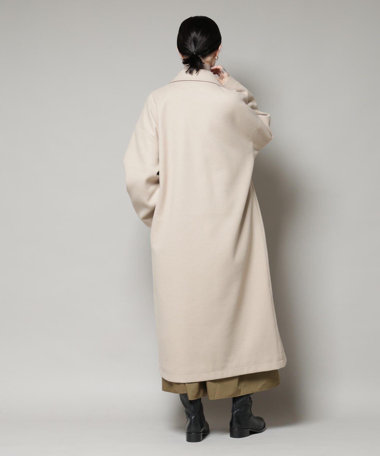 メルトンジャージーチェスターロングコート