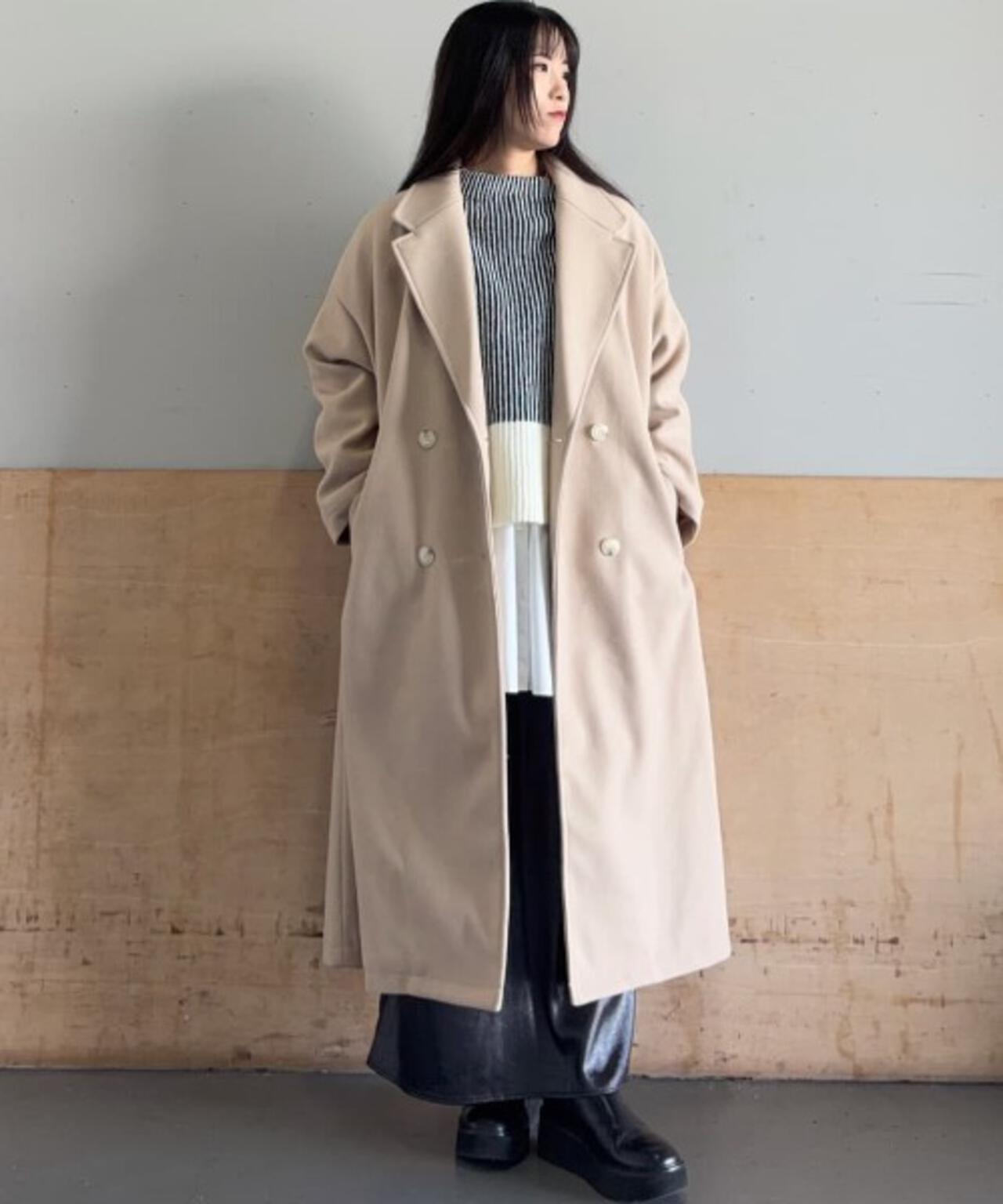 メルトンジャージーチェスターロングコート