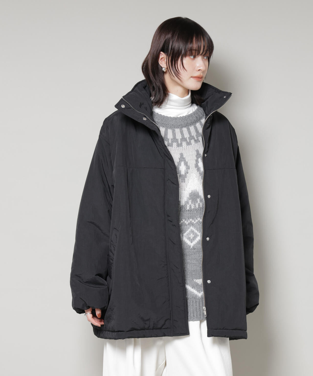 撥水加工 中綿スタンドオーバージップブルゾン | NANO universe（ナノ