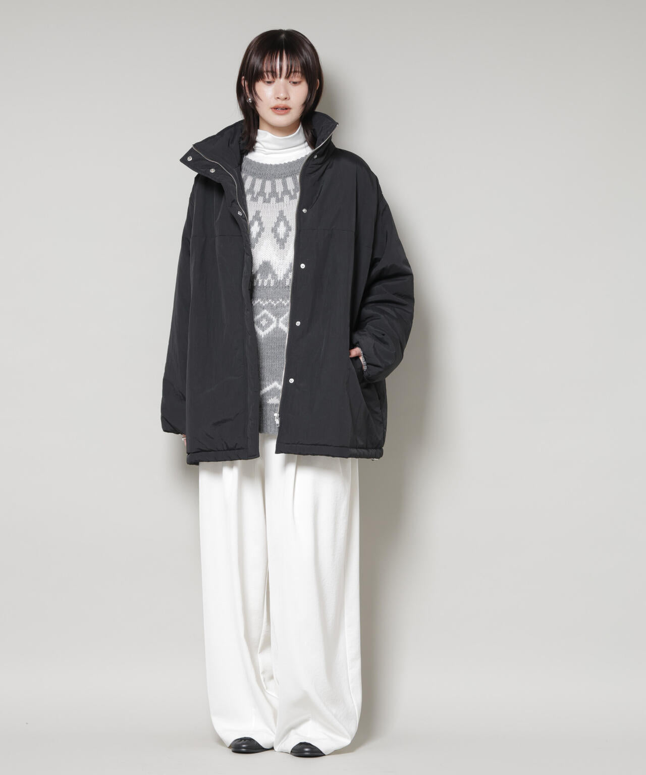 撥水加工 中綿スタンドオーバージップブルゾン | NANO universe（ナノ