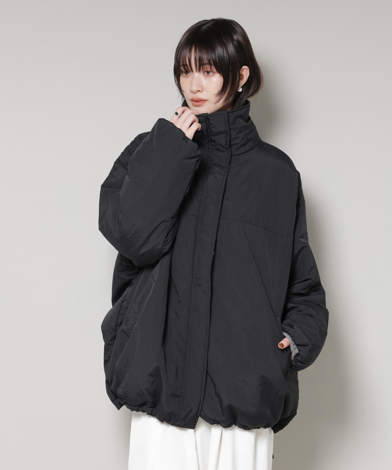 撥水加工 中綿スタンドオーバージップブルゾン | NANO universe（ナノ