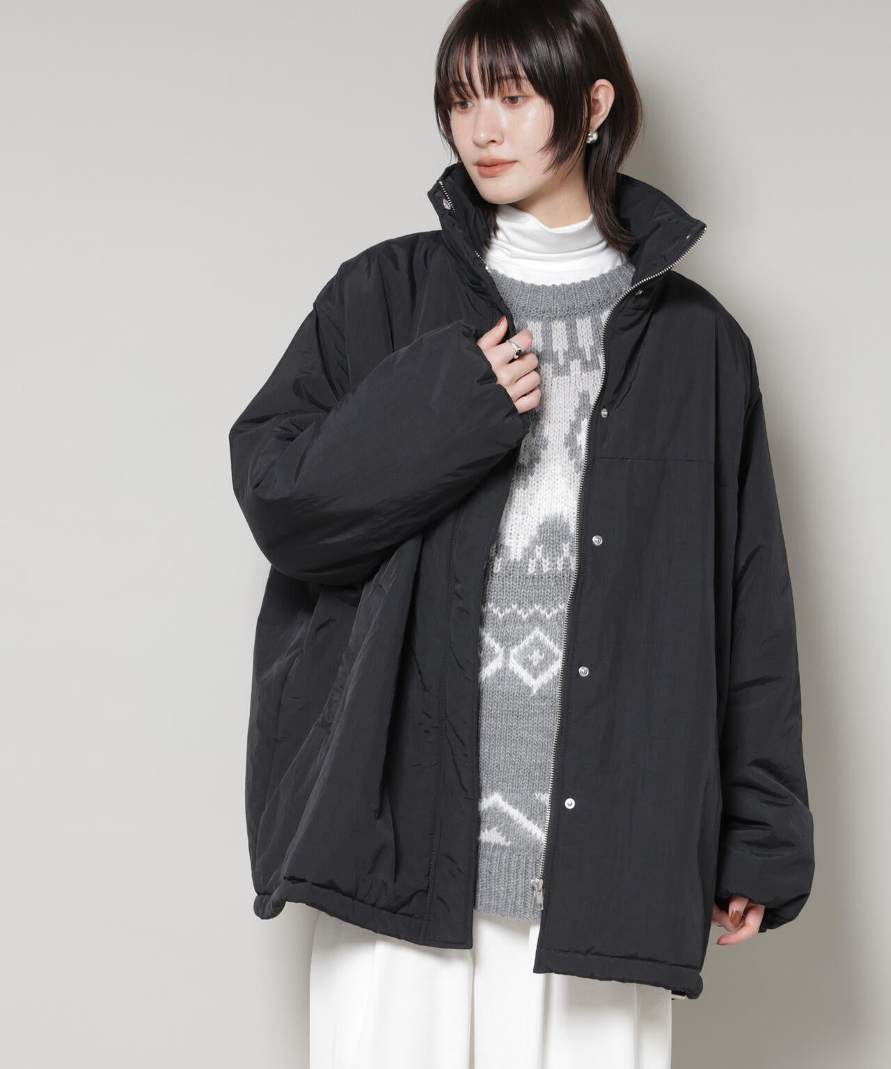 撥水加工 中綿スタンドオーバージップブルゾン | NANO universe（ナノ