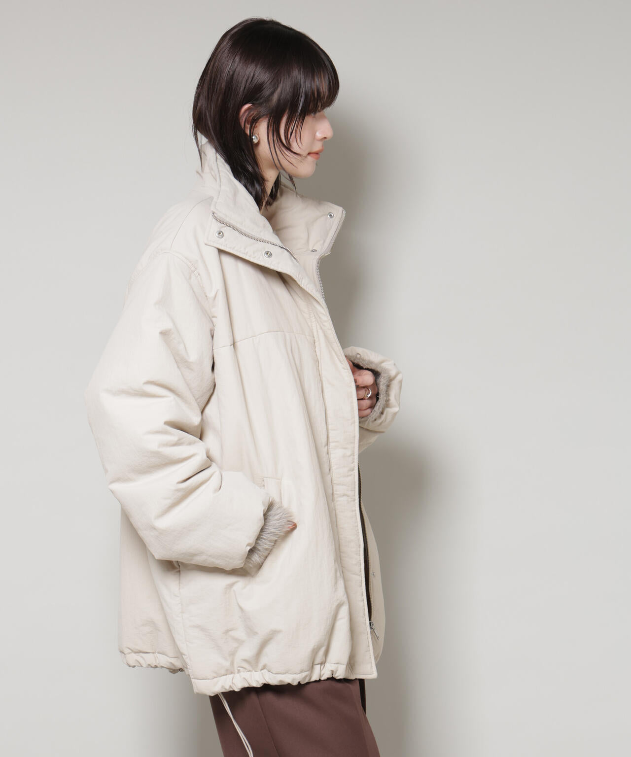 撥水加工 中綿スタンドオーバージップブルゾン | NANO universe（ナノ