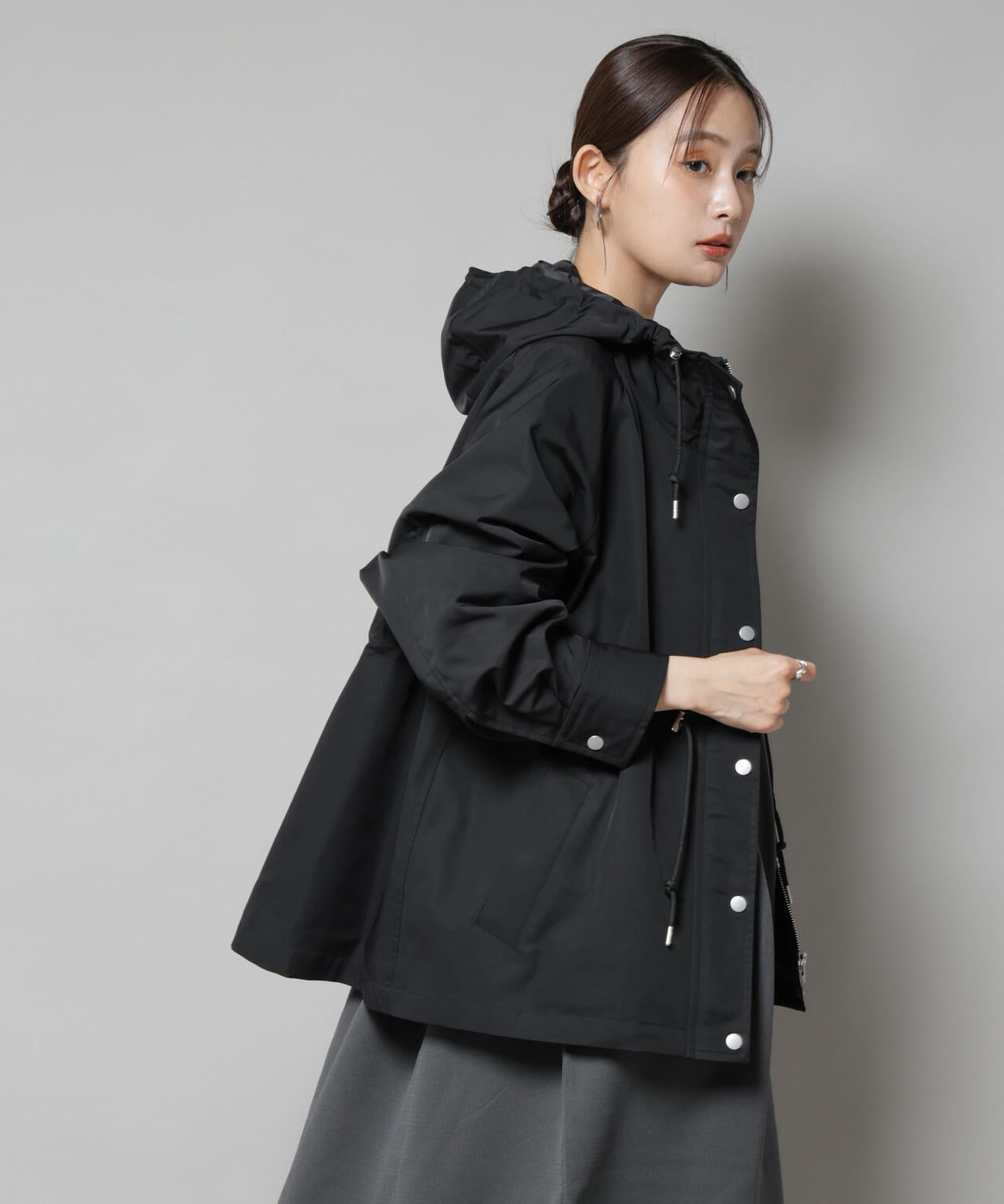 撥水加工フードブルゾン