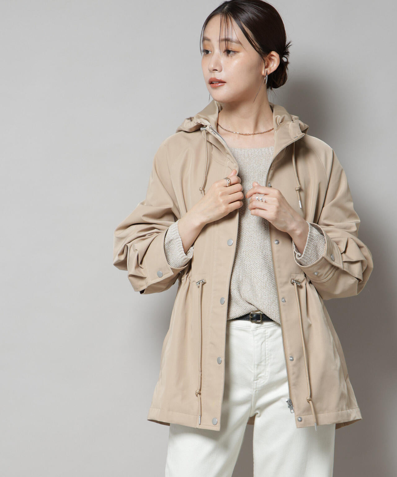 撥水加工フードブルゾン