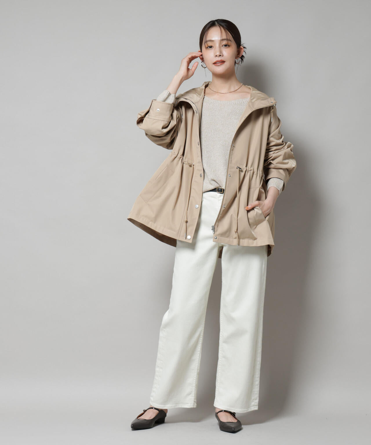 撥水加工フードブルゾン