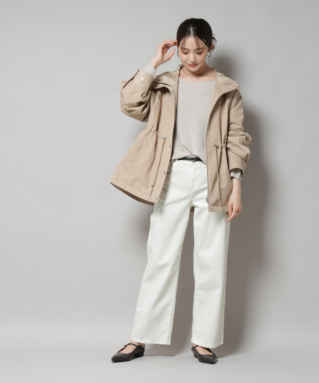 撥水加工フードブルゾン