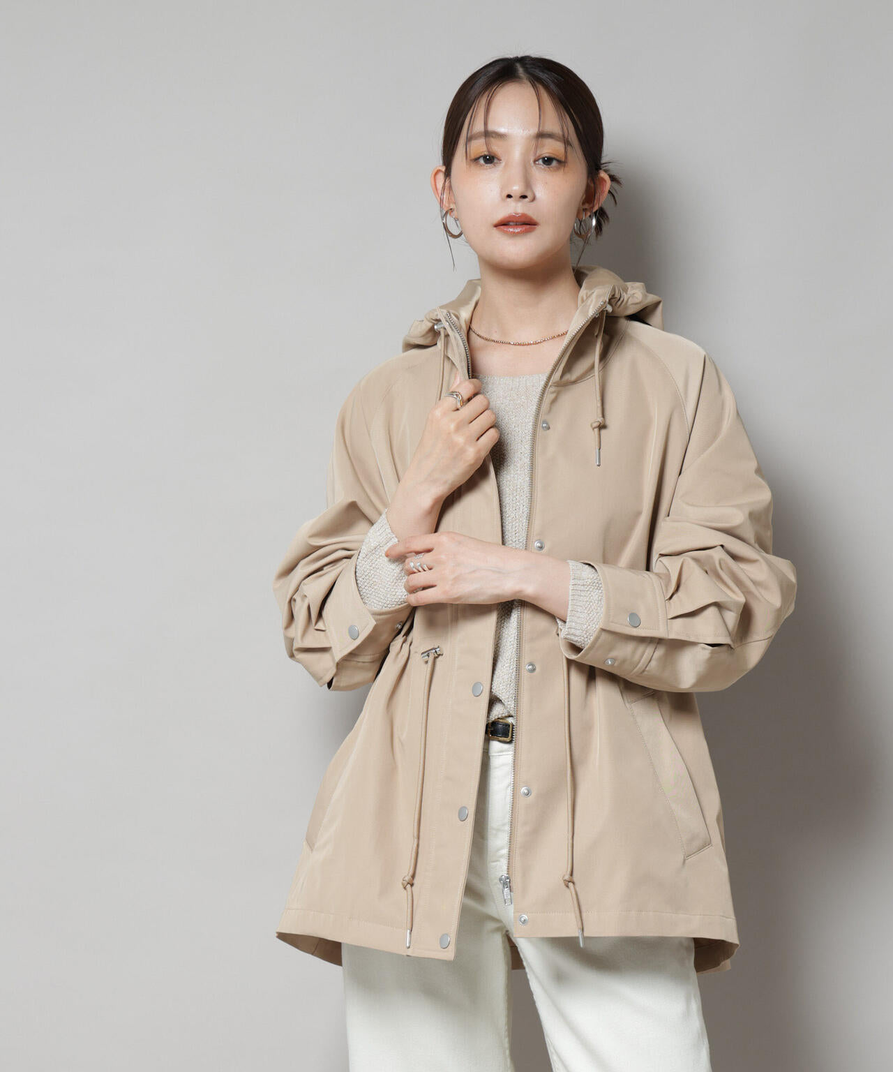 撥水加工フードブルゾン