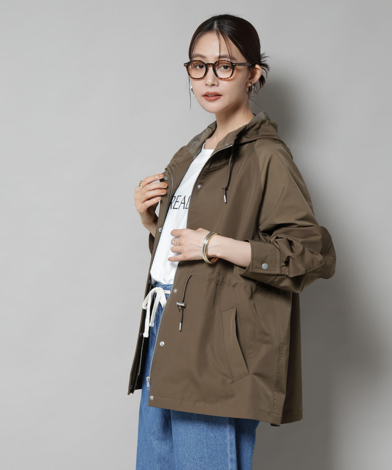 撥水加工フードブルゾン