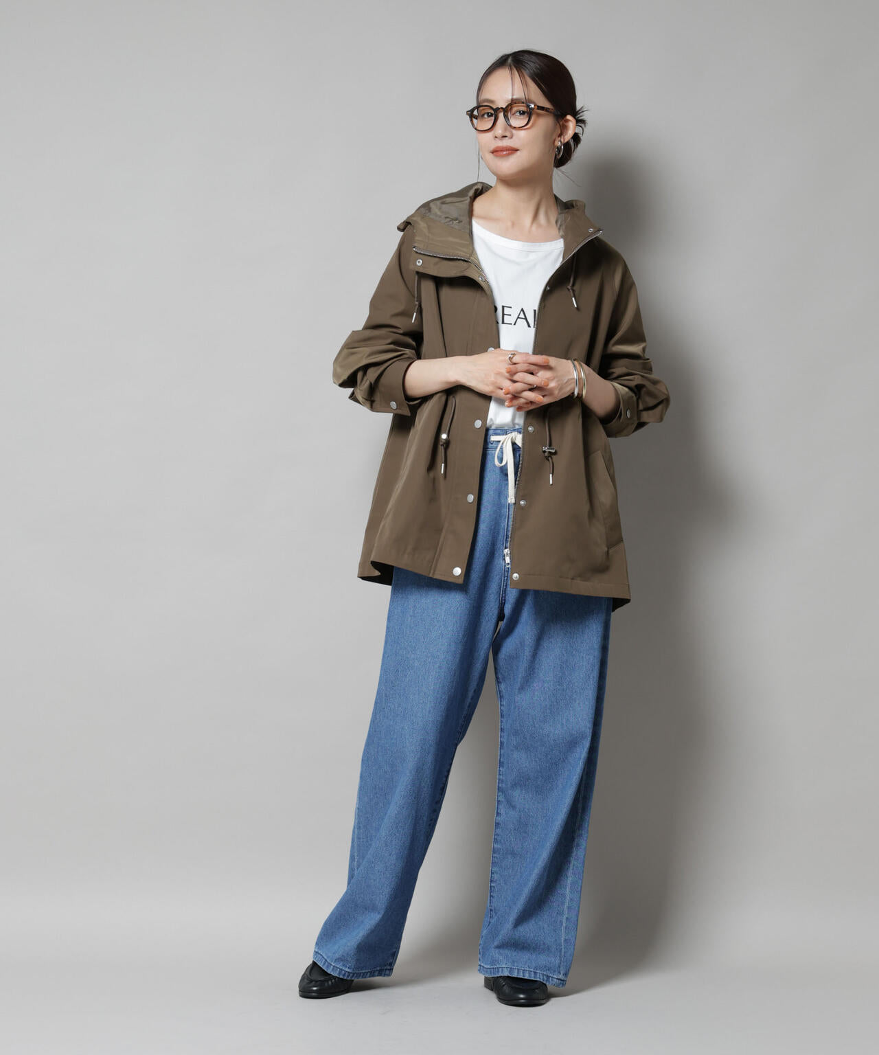 撥水加工フードブルゾン