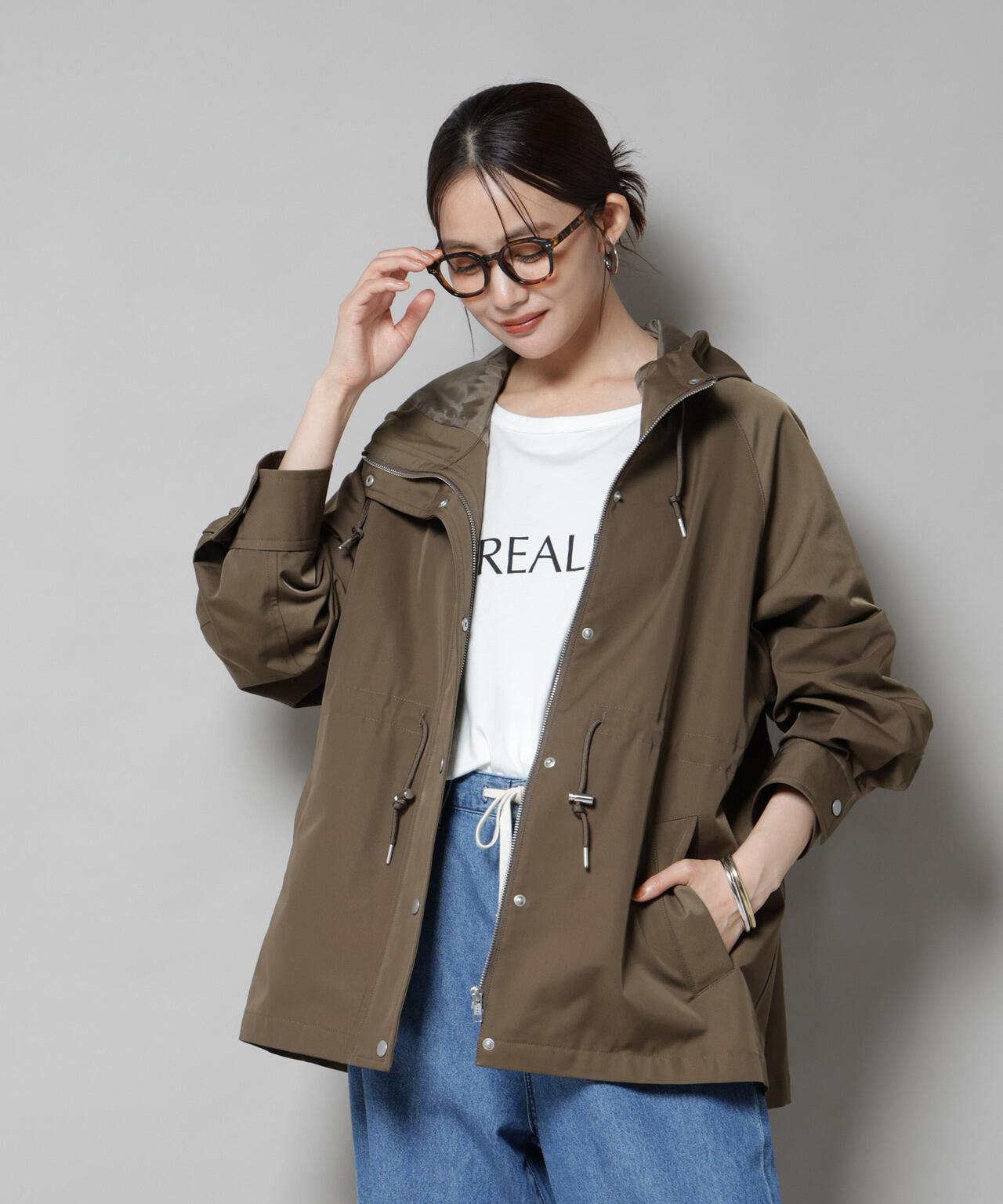 撥水加工フードブルゾン