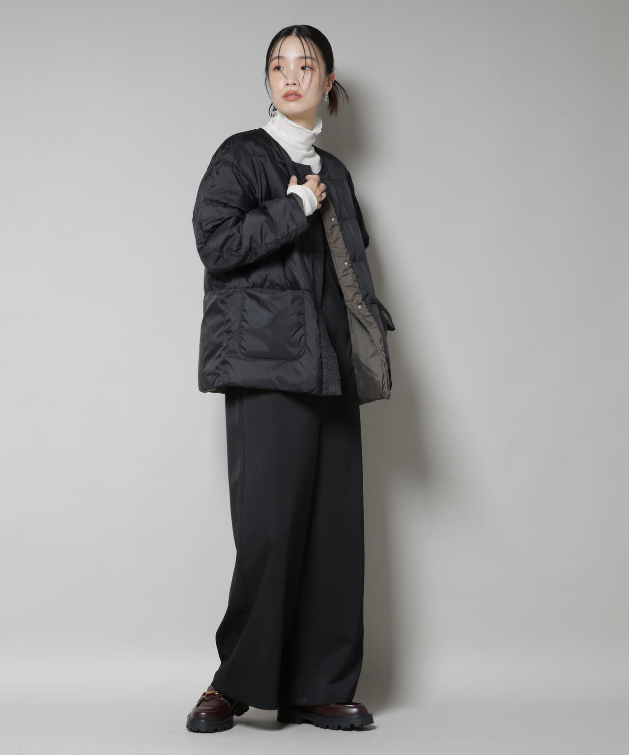 極美品✨完売✨24AW 自由区 ライトリバーノーカラー ジャケット