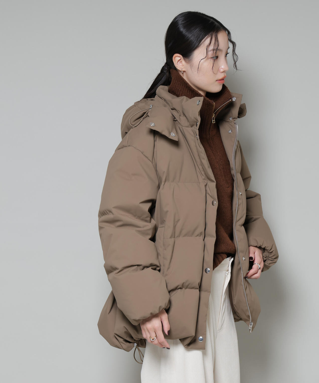 Aラインミドルダウンコート